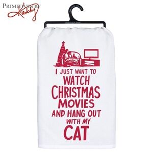 Primitives by Kathy Kitchen Towel- Just Want to Hang with My Cat